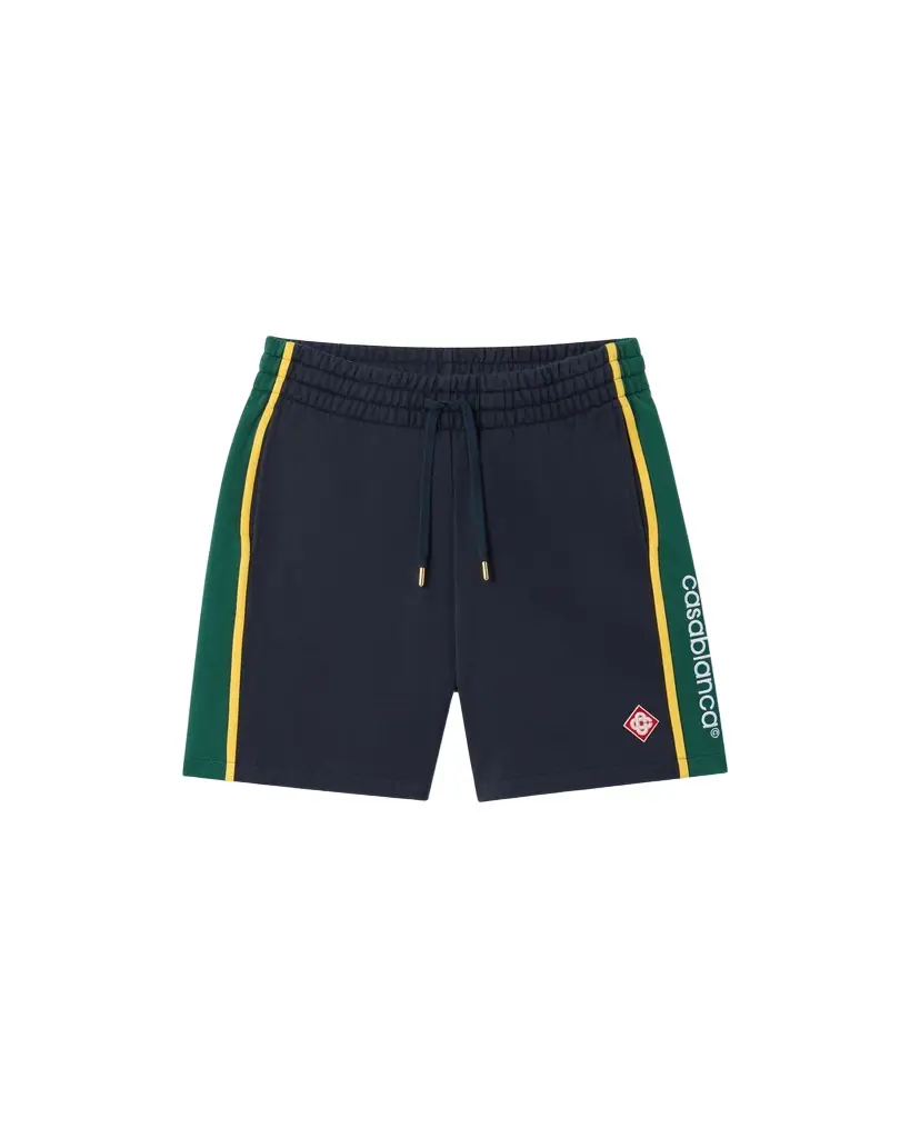 Casablanca Navy & Green Panelled Sweatshorts