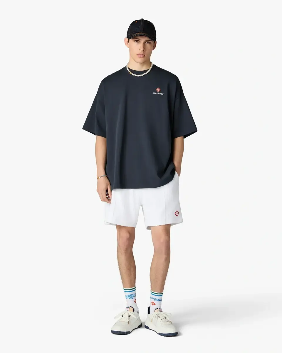 Casablanca White Striped Velour Shorts | Thumbnail 2 Casablanca White Striped Velour Shorts | Thumbnail 2