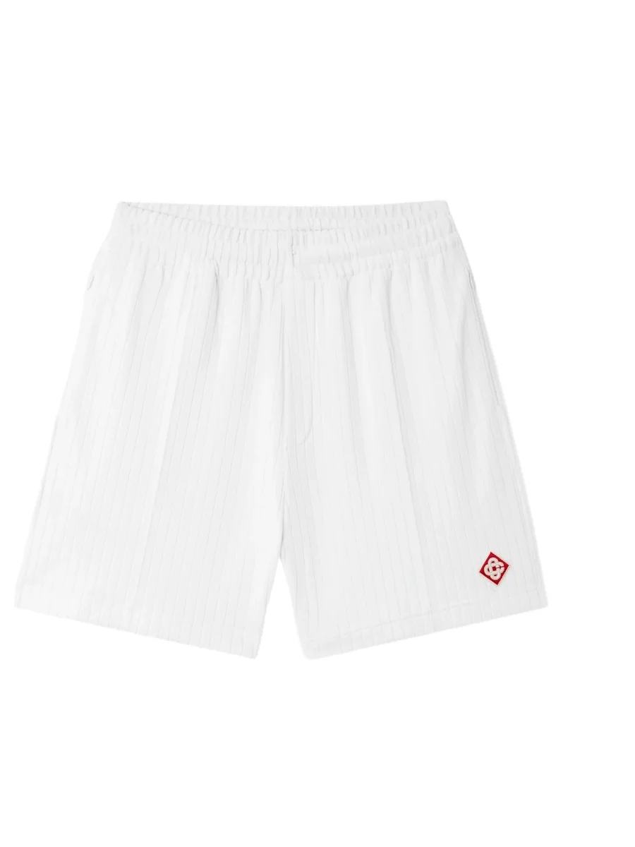 Casablanca White Striped Velour Shorts