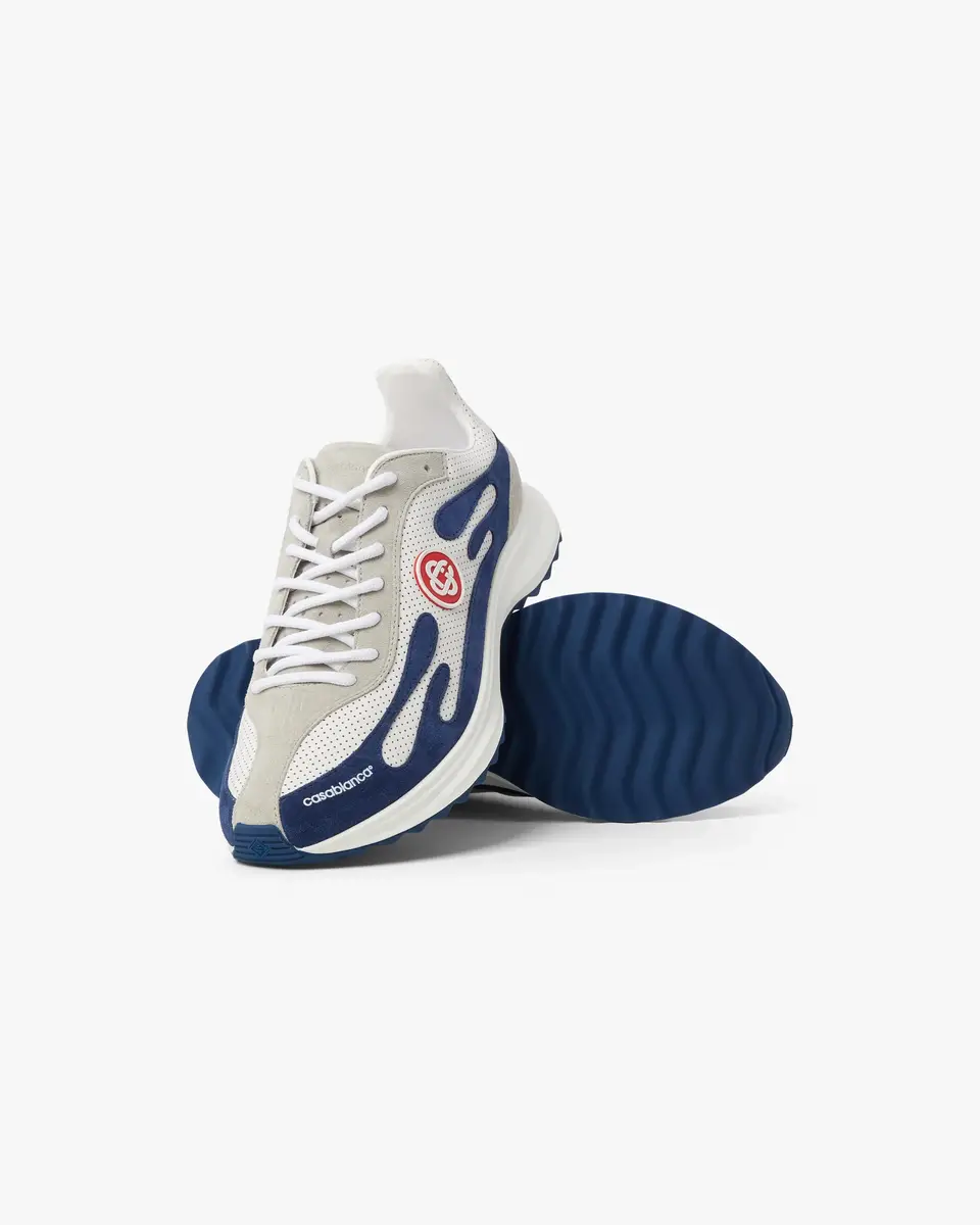 Casablanca White & Navy Stade Sneaker | Thumbnail 3 Casablanca White & Navy Stade Sneaker | Thumbnail 3
