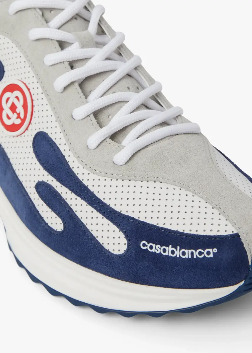 Casablanca White & Navy Stade Sneaker | Thumbnail 4 Casablanca White & Navy Stade Sneaker | Thumbnail 4