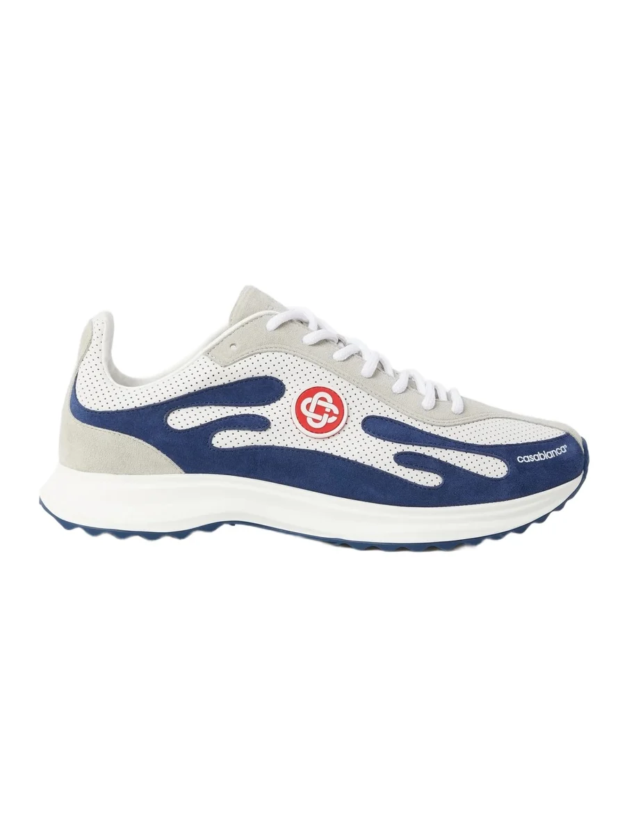 Casablanca White & Navy Stade Sneaker