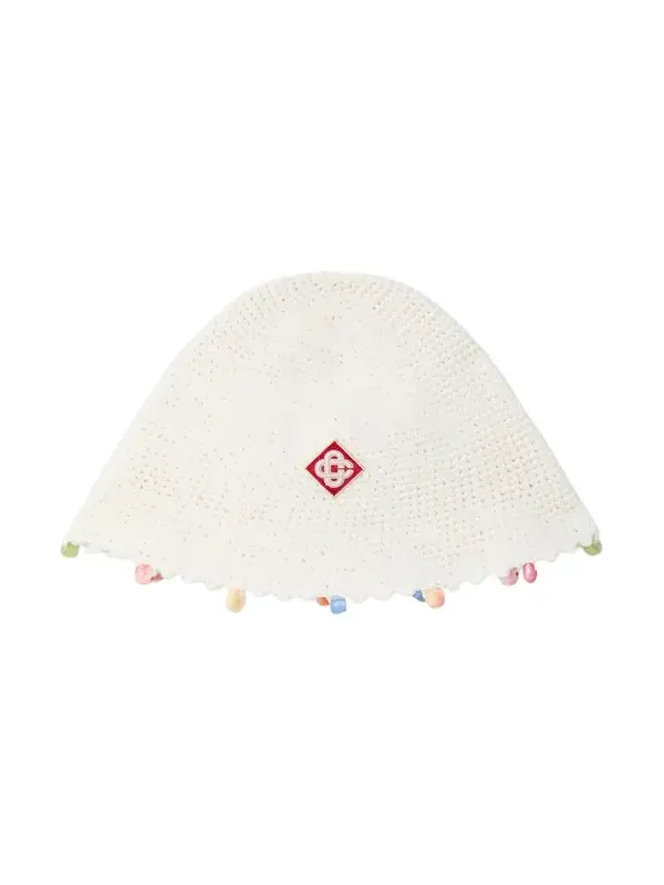 Casablanca White Beaded Crochet Hat