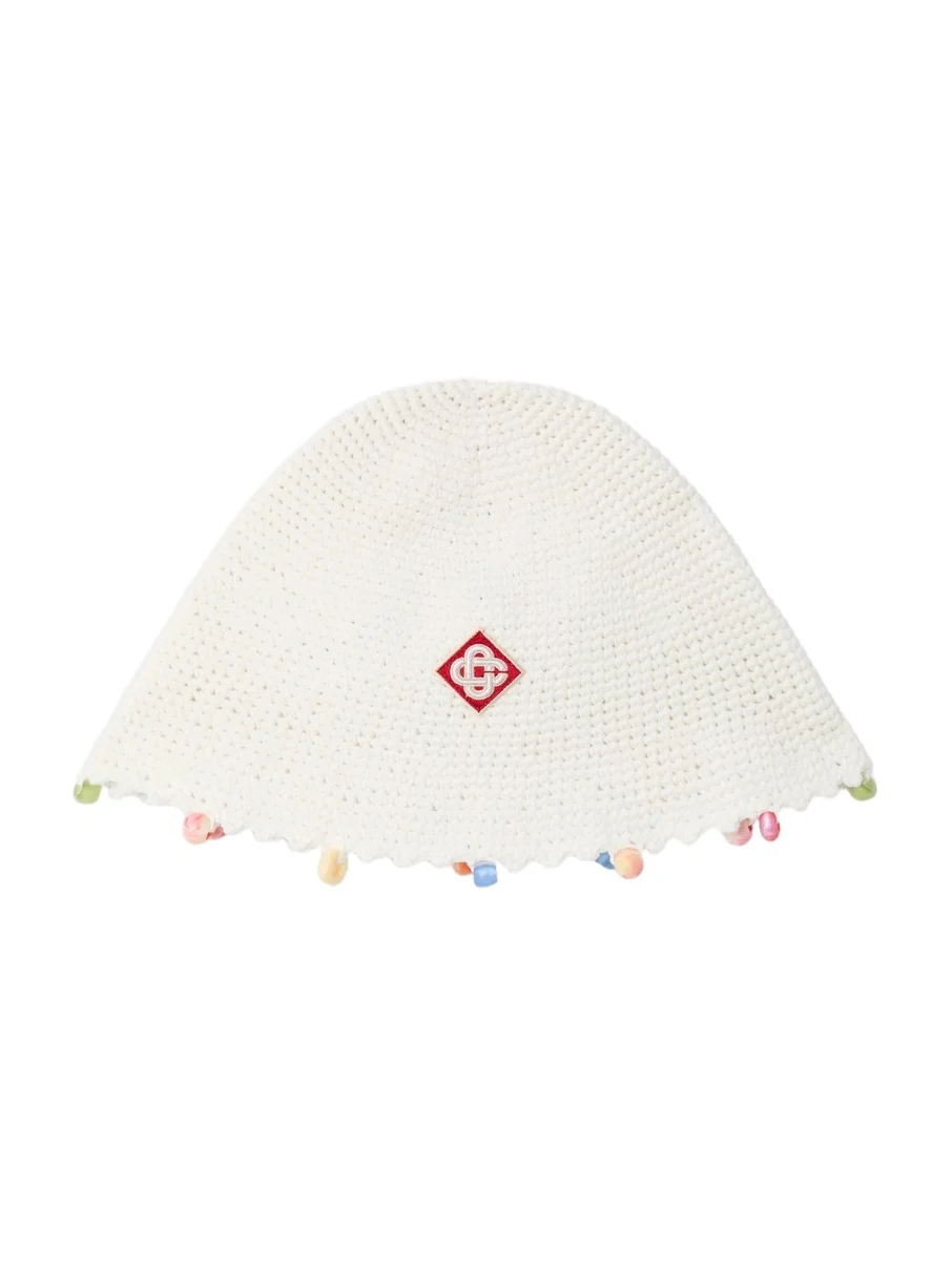 Casablanca White Beaded Crochet Hat