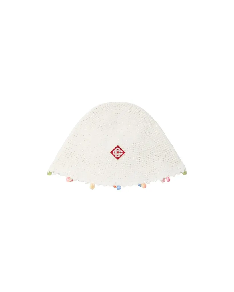 Casablanca White Beaded Crochet Hat