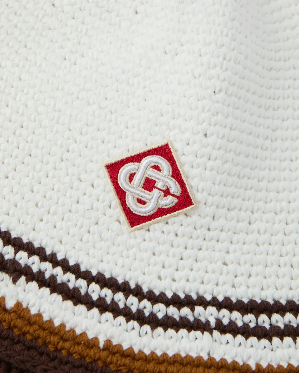 Casablanca White & Brown Stripe Crochet Hat | Thumbnail 4 Casablanca White & Brown Stripe Crochet Hat | Thumbnail 4