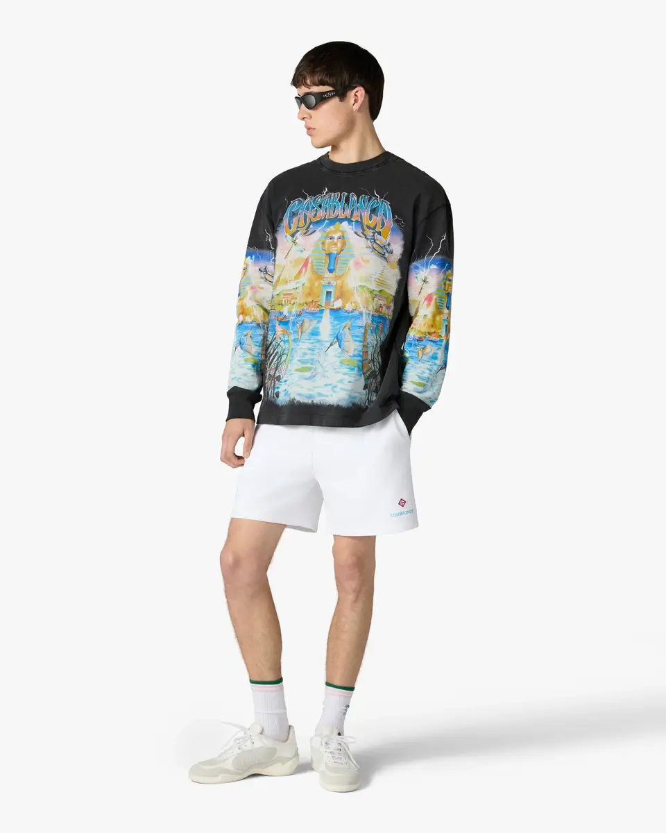 Casablanca Black Egypt As It Was Long Sleeve T-Shirt | Thumbnail 2 Casablanca Black Egypt As It Was Long Sleeve T-Shirt | Thumbnail 2