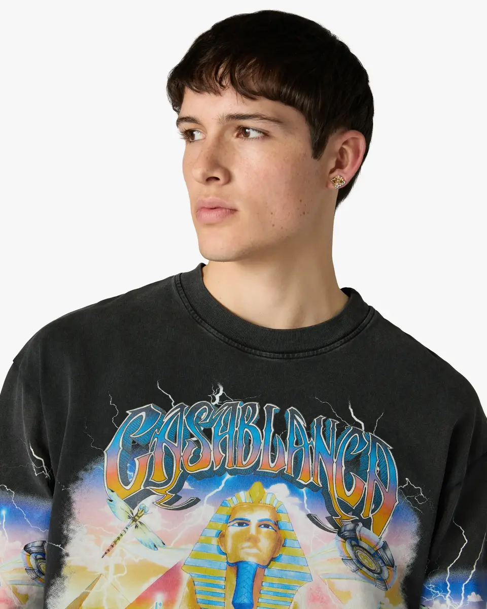 Casablanca Black Egypt As It Was Long Sleeve T-Shirt | Thumbnail 5 Casablanca Black Egypt As It Was Long Sleeve T-Shirt | Thumbnail 5