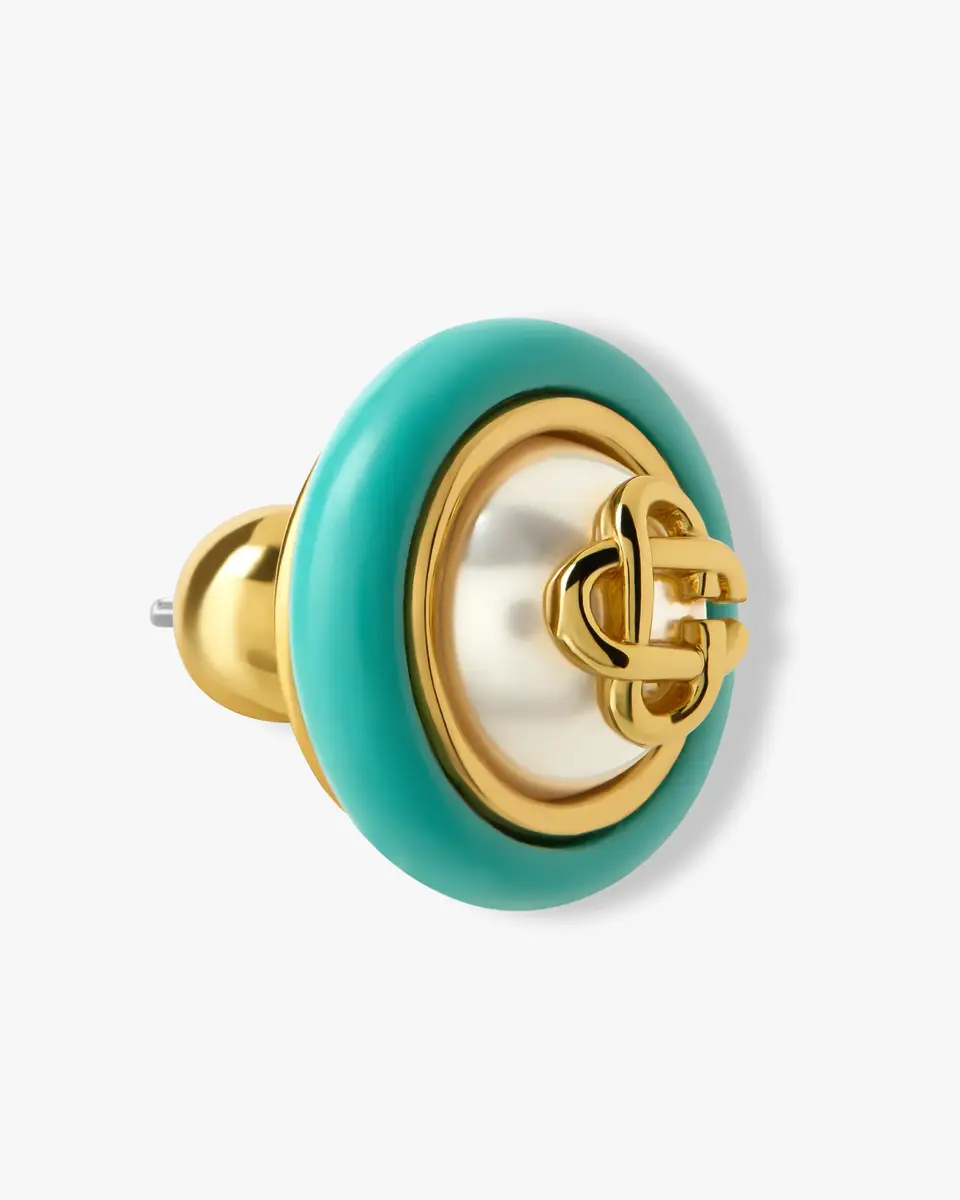 Casablanca Gold & Turquoise Pearl Studs | Thumbnail 3