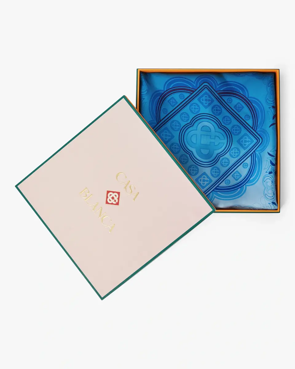 Casablanca Blue Gradient Egyptian Rug Medium Silk Scarf | Thumbnail 3