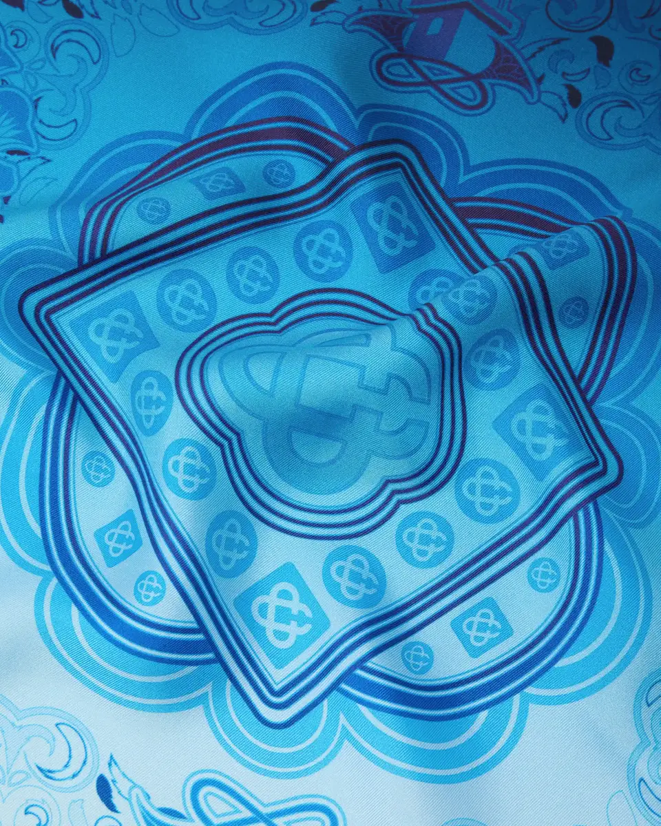Casablanca Blue Gradient Egyptian Rug Medium Silk Scarf | Thumbnail 4
