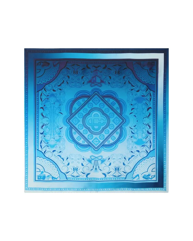 Casablanca Blue Gradient Egyptian Rug Medium Silk Scarf