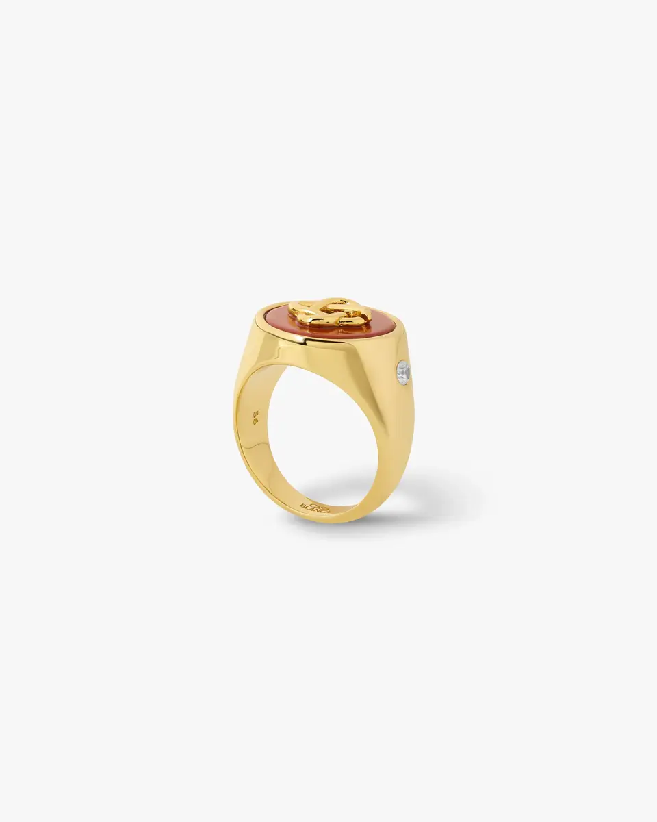 Casablanca Gold & Red Stone Signet Ring | Thumbnail 3 Casablanca Gold & Red Stone Signet Ring | Thumbnail 3