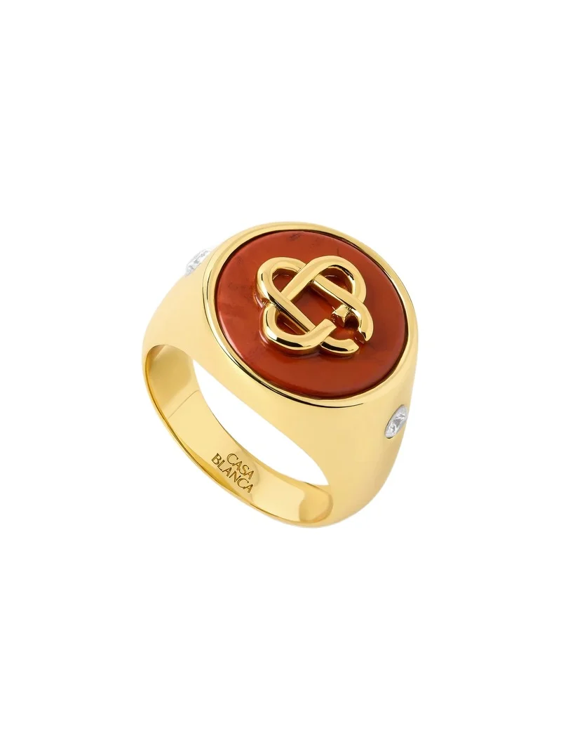 Gold & Red Stone Signet Ring