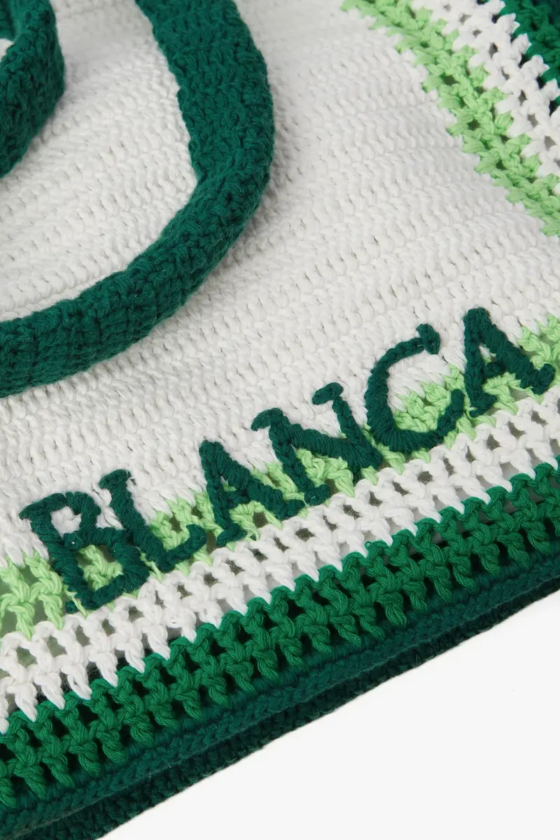 Casablanca White & Green Crochet Bag | Thumbnail 4
