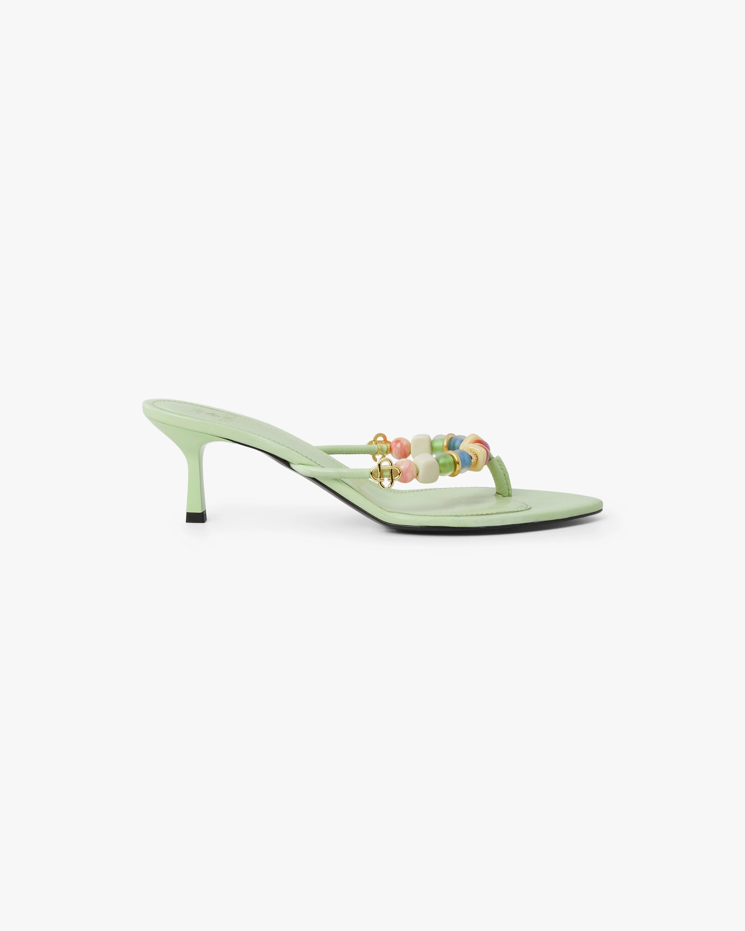 Casablanca Mint Beaded Heeled Sandals