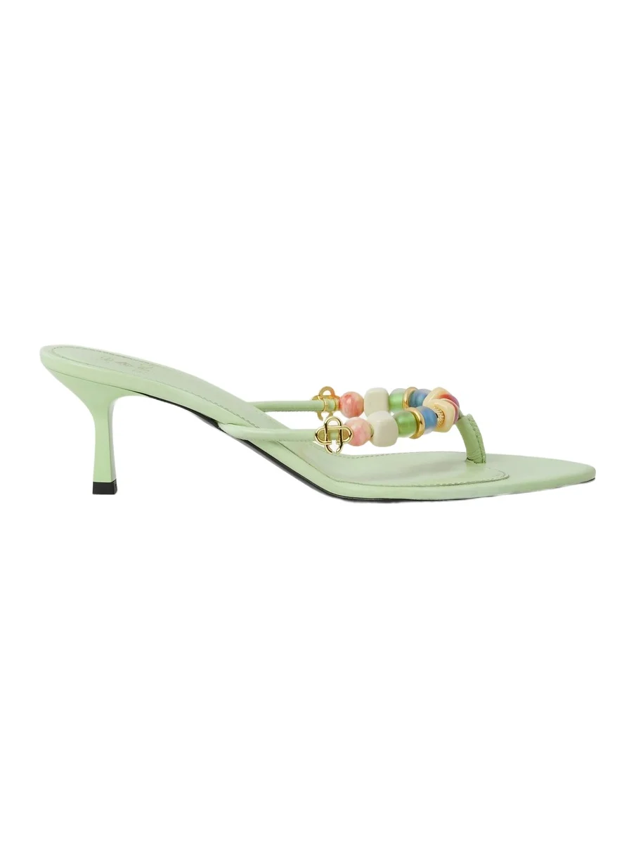 Casablanca Mint Beaded Heeled Sandals