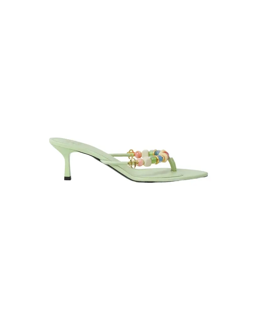 Casablanca Mint Beaded Heeled Sandals