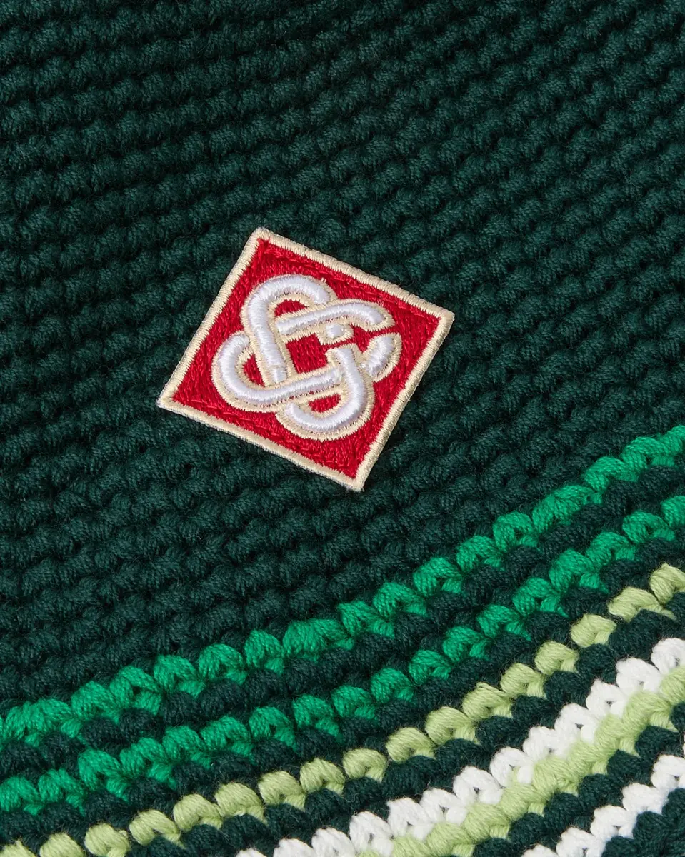 Casablanca Green Striped Crochet Hat | Thumbnail 3