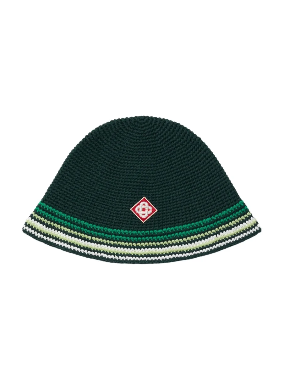 Green Striped Crochet Hat Green Striped Crochet Hat