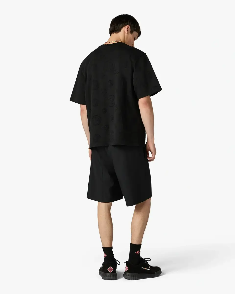 Casablanca Black Applique Monogram Oversized Short Sleeve T-Shirt | Thumbnail 3 Casablanca Black Applique Monogram Oversized Short Sleeve T-Shirt | Thumbnail 3