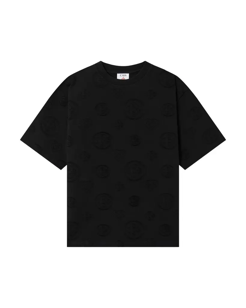 Casablanca Black Applique Monogram Oversized Short Sleeve T-Shirt