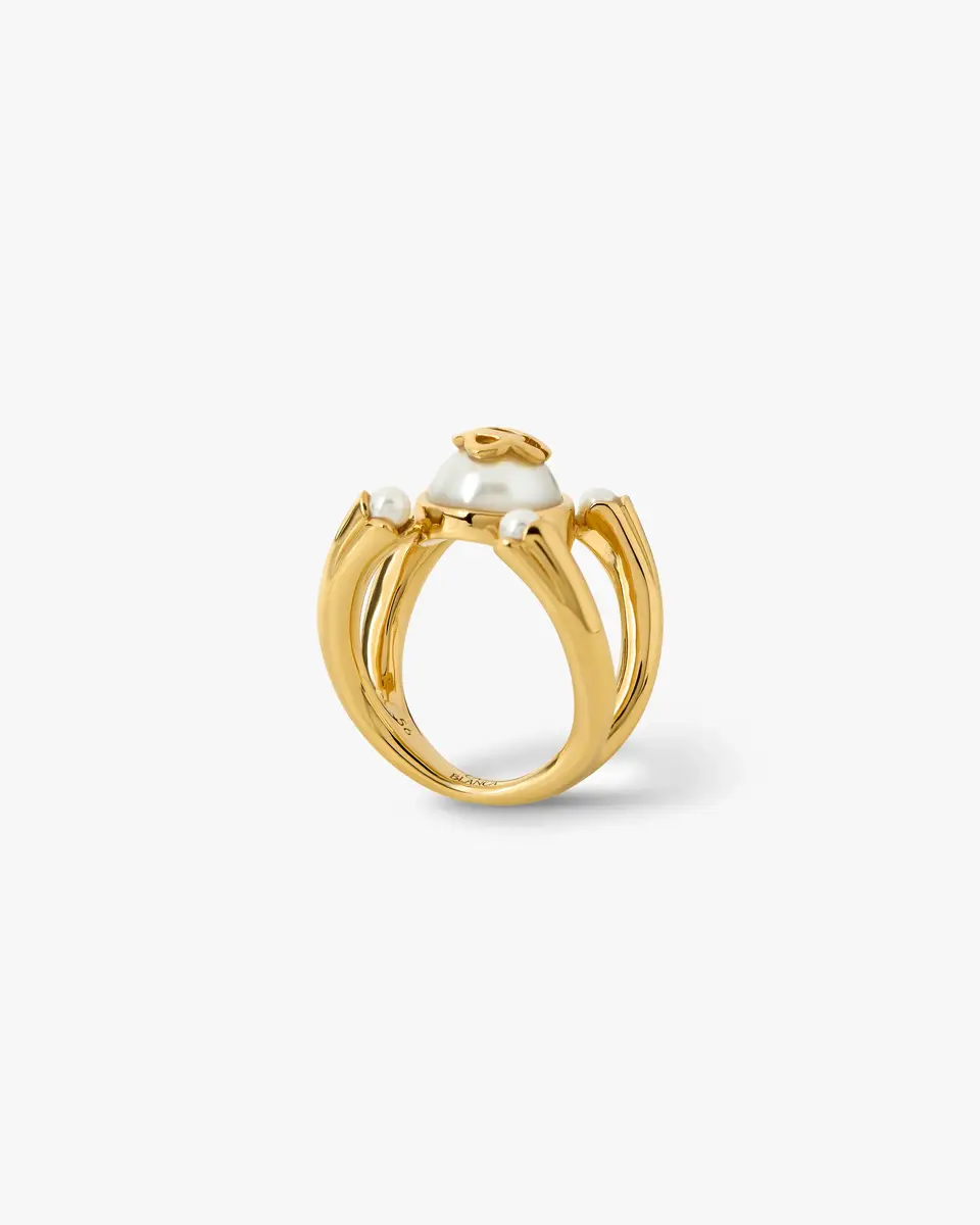Casablanca Gold & White Lotus Pearl Ring | Thumbnail 3 Casablanca Gold & White Lotus Pearl Ring | Thumbnail 3