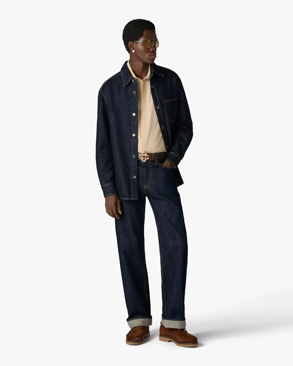 Casablanca Indigo Raw Denim Straight Leg Jeans | Thumbnail 2