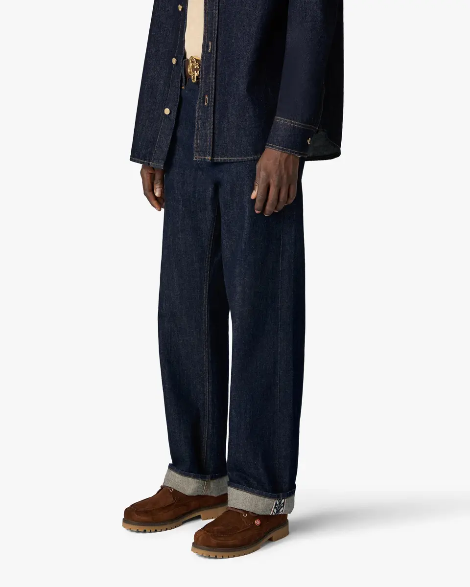 Casablanca Indigo Raw Denim Straight Leg Jeans | Thumbnail 4