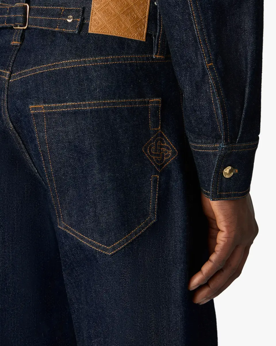 Casablanca Indigo Raw Denim Straight Leg Jeans | Thumbnail 5