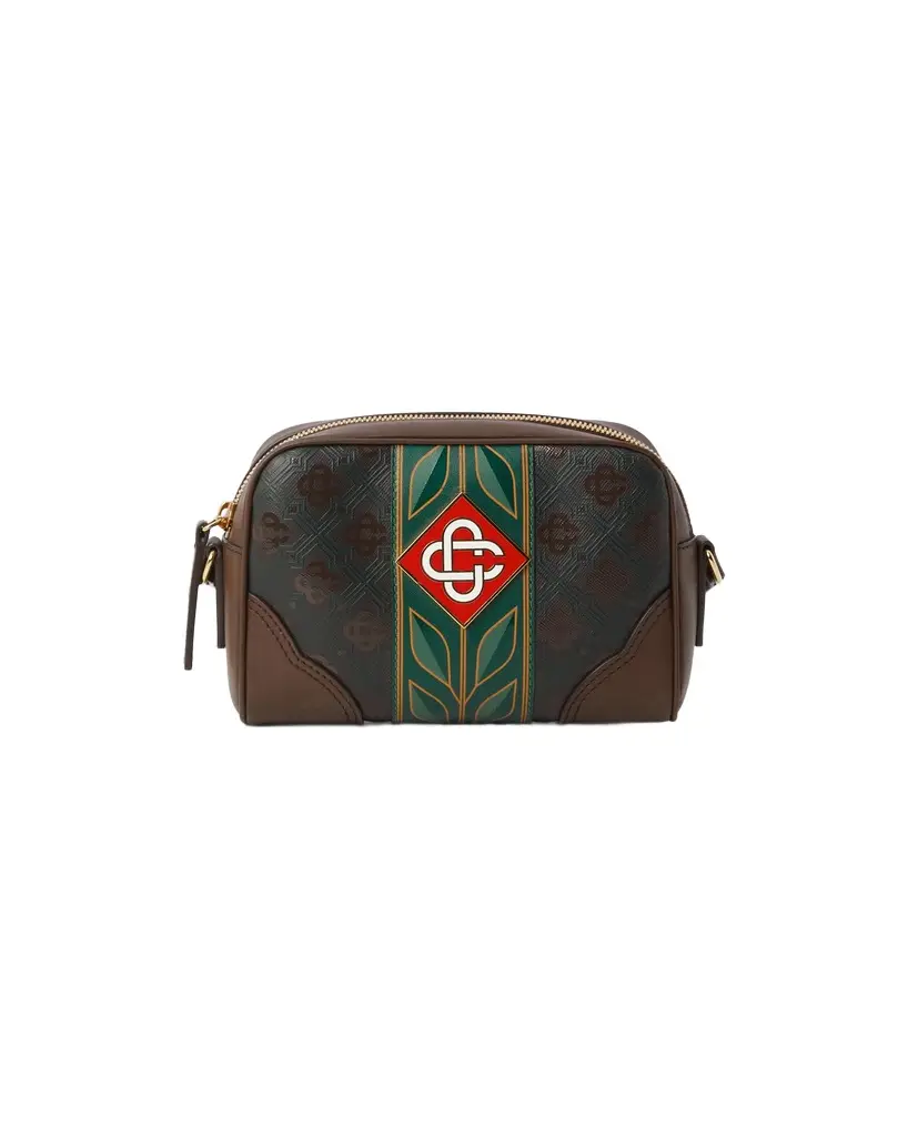 Casablanca Dark Brown Monogram Crossbody Bag