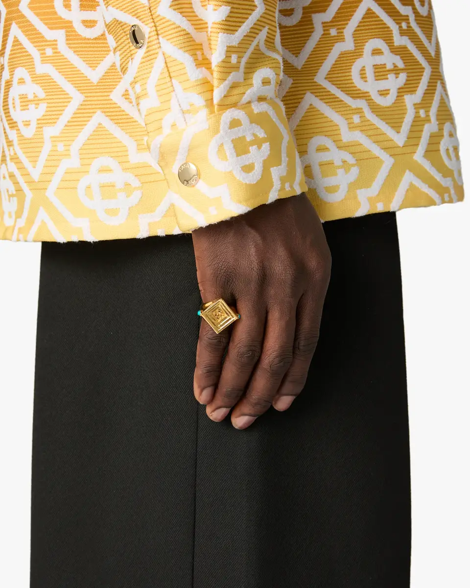 Casablanca Gold & Green Wrapped Signet Ring | Thumbnail 2 Casablanca Gold & Green Wrapped Signet Ring | Thumbnail 2