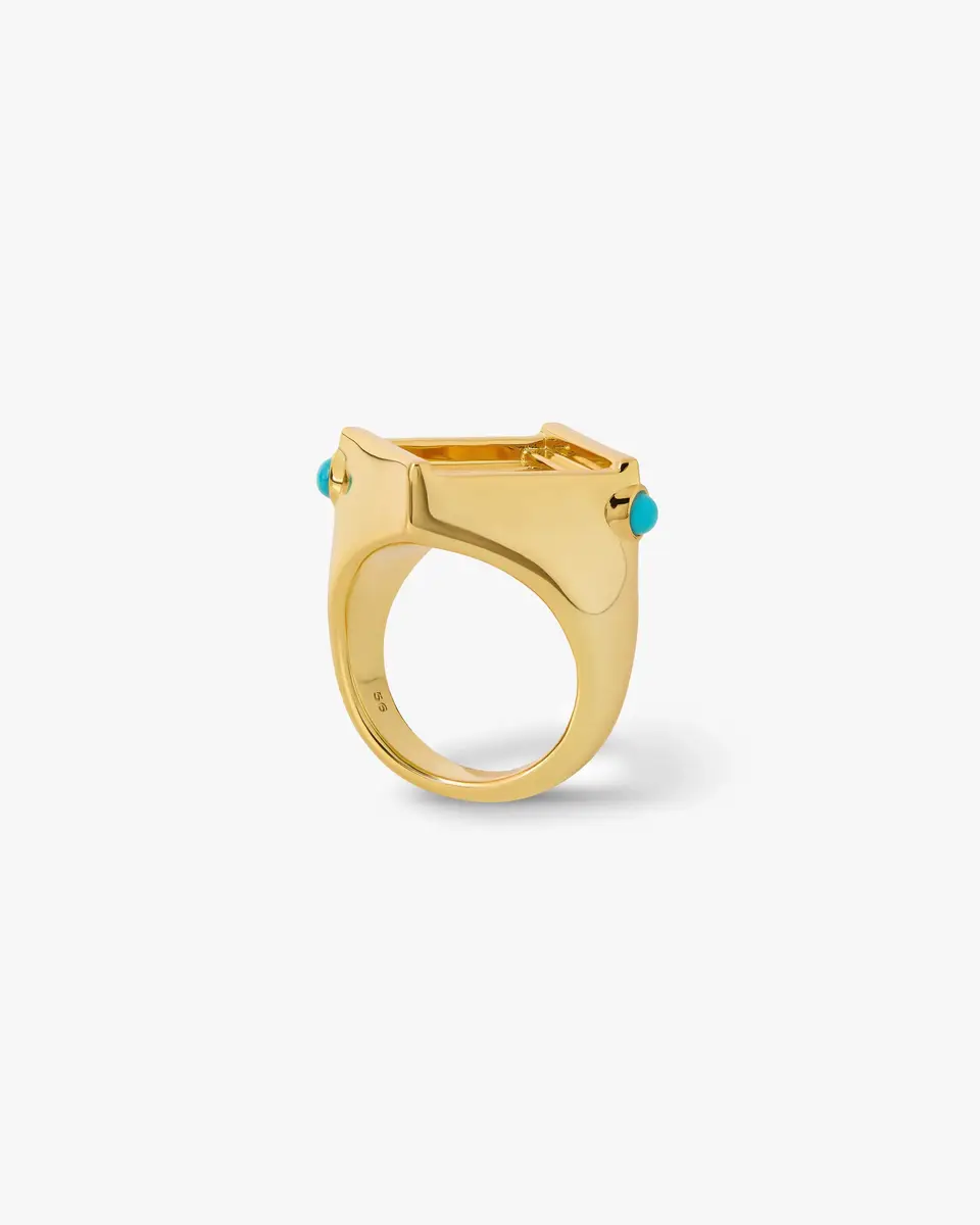 Casablanca Gold & Green Wrapped Signet Ring | Thumbnail 3 Casablanca Gold & Green Wrapped Signet Ring | Thumbnail 3
