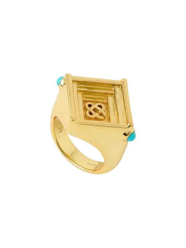 Casablanca Gold & Green Wrapped Signet Ring
