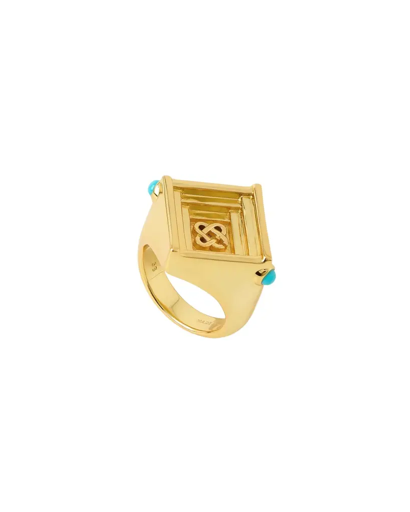 Gold & Green Wrapped Signet Ring Gold & Green Wrapped Signet Ring