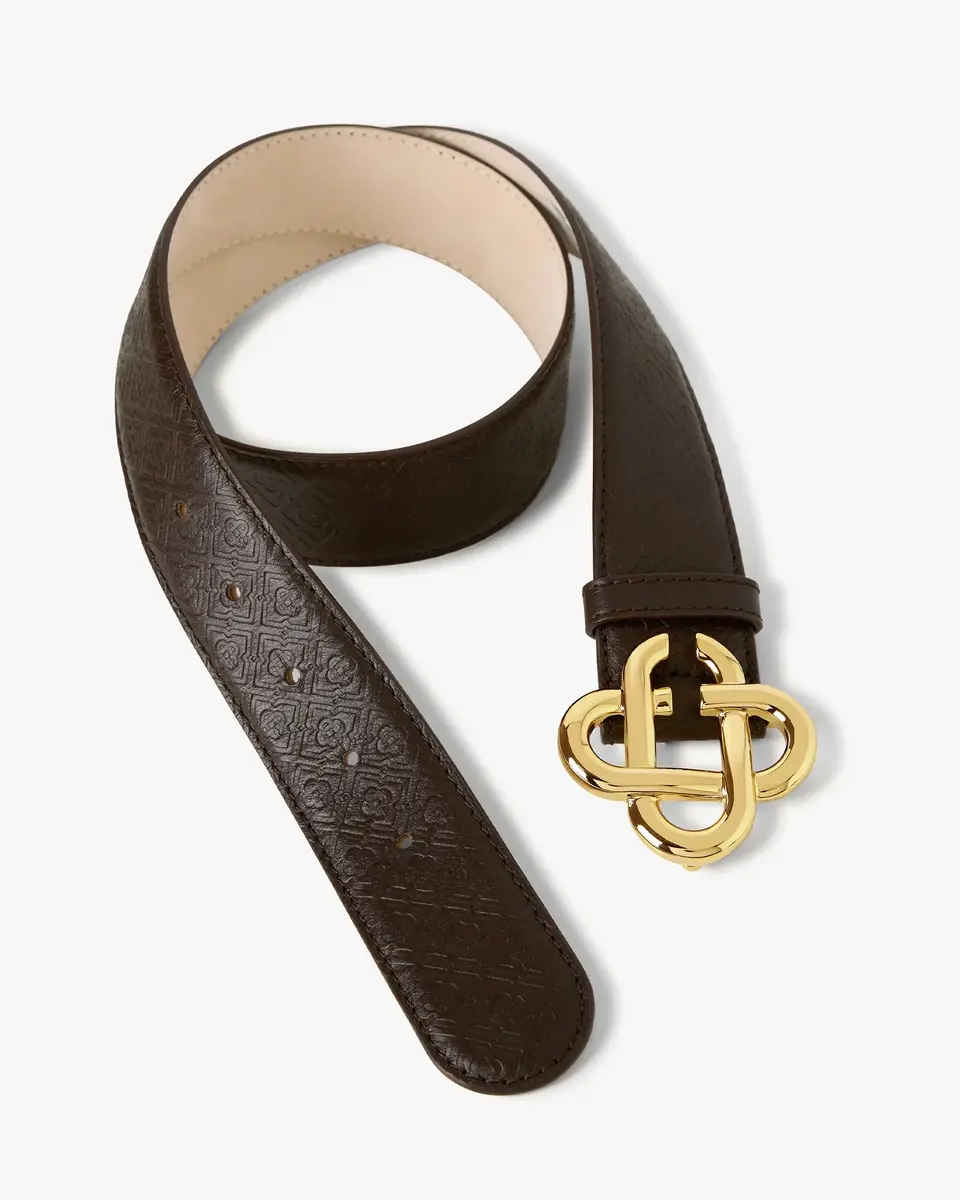 Casablanca Brown & Gold Leather Monogram CC Belt | Thumbnail 3 Casablanca Brown & Gold Leather Monogram CC Belt | Thumbnail 3