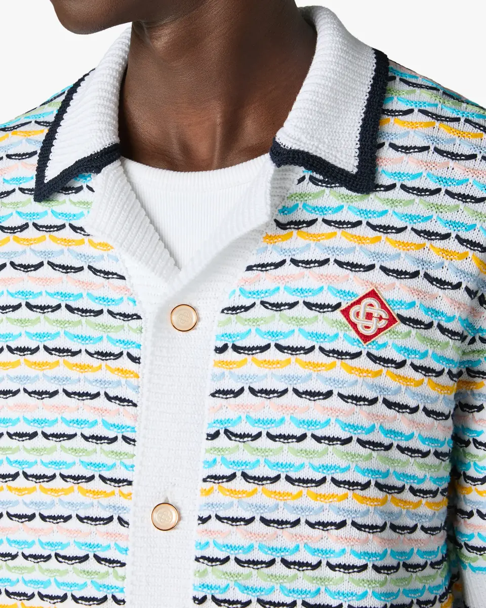 Casablanca Multicolour Crochet Tuck Stitch Short Sleeve Shirt | Thumbnail 5