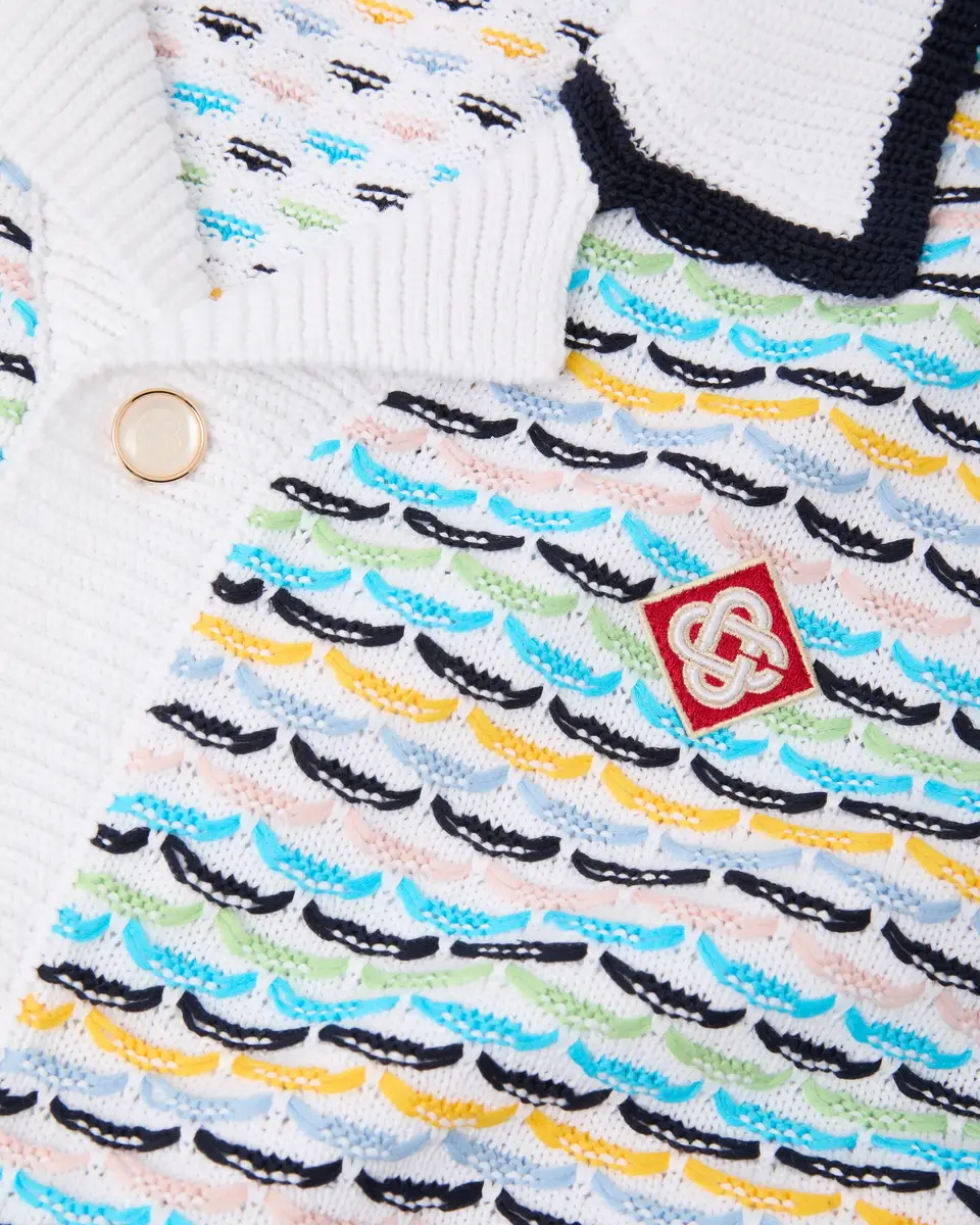 Casablanca Multicolour Crochet Tuck Stitch Short Sleeve Shirt | Thumbnail 7