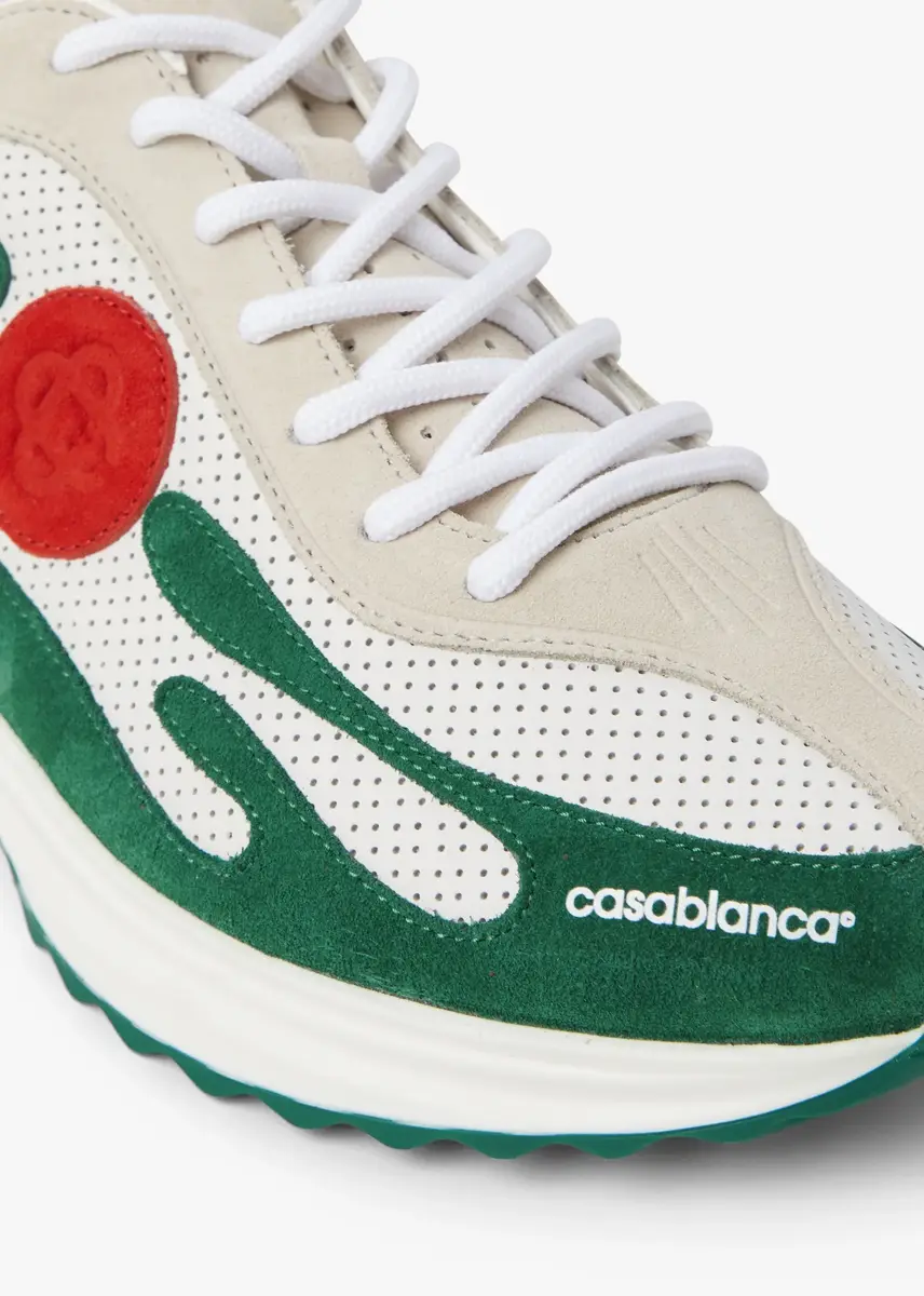 Casablanca White & Green Stade Sneaker | Thumbnail 4 Casablanca White & Green Stade Sneaker | Thumbnail 4