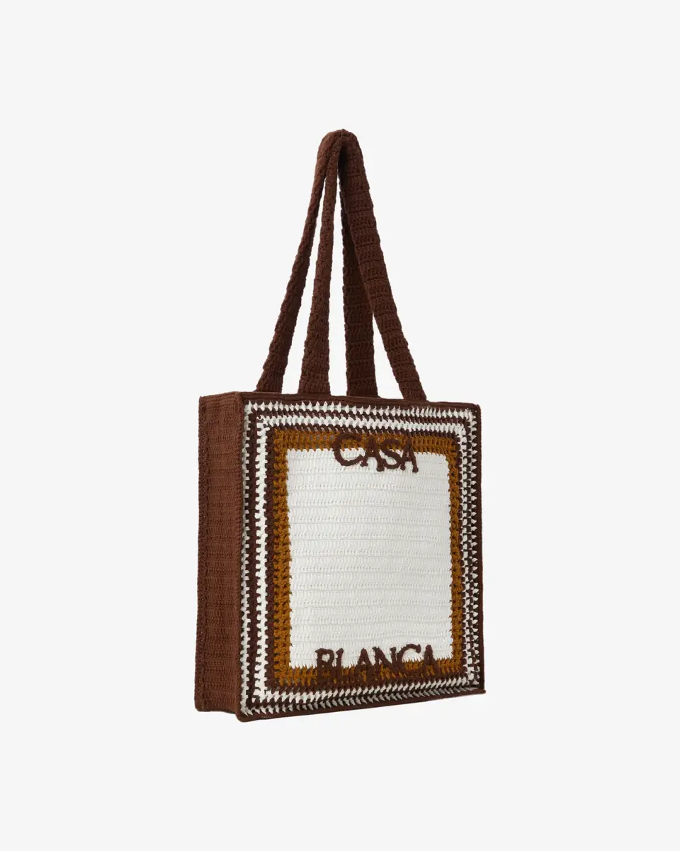 Casablanca White & Brown Crochet Bag | Thumbnail 3 Casablanca White & Brown Crochet Bag | Thumbnail 3