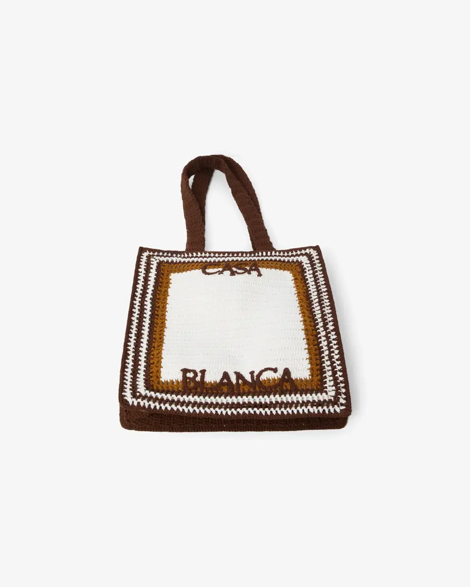 Casablanca White & Brown Crochet Bag | Thumbnail 4 Casablanca White & Brown Crochet Bag | Thumbnail 4