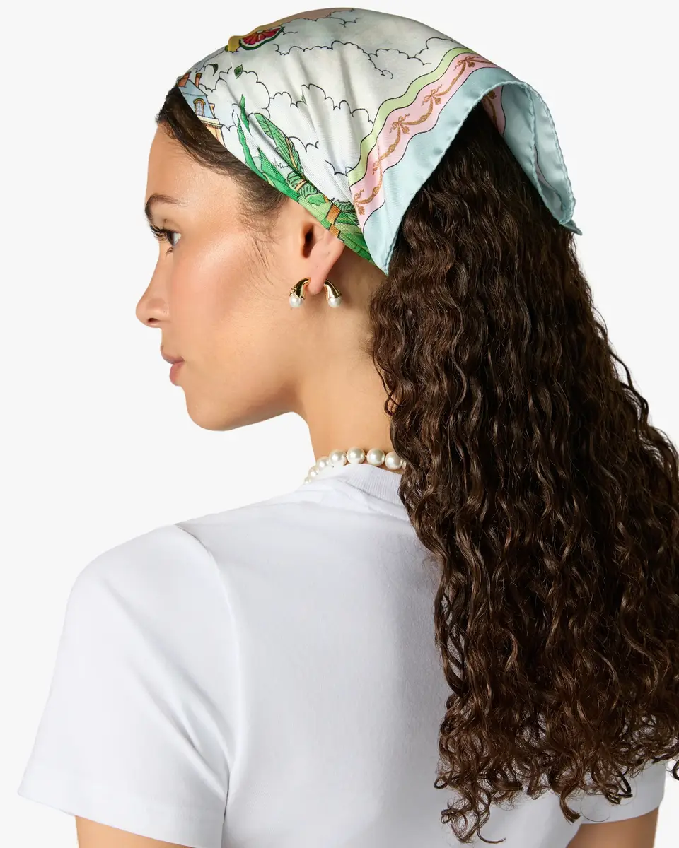 Casablanca Multicolour Laduree x Casablanca Small Silk Scarf | Thumbnail 2 Casablanca Multicolour Laduree x Casablanca Small Silk Scarf | Thumbnail 2