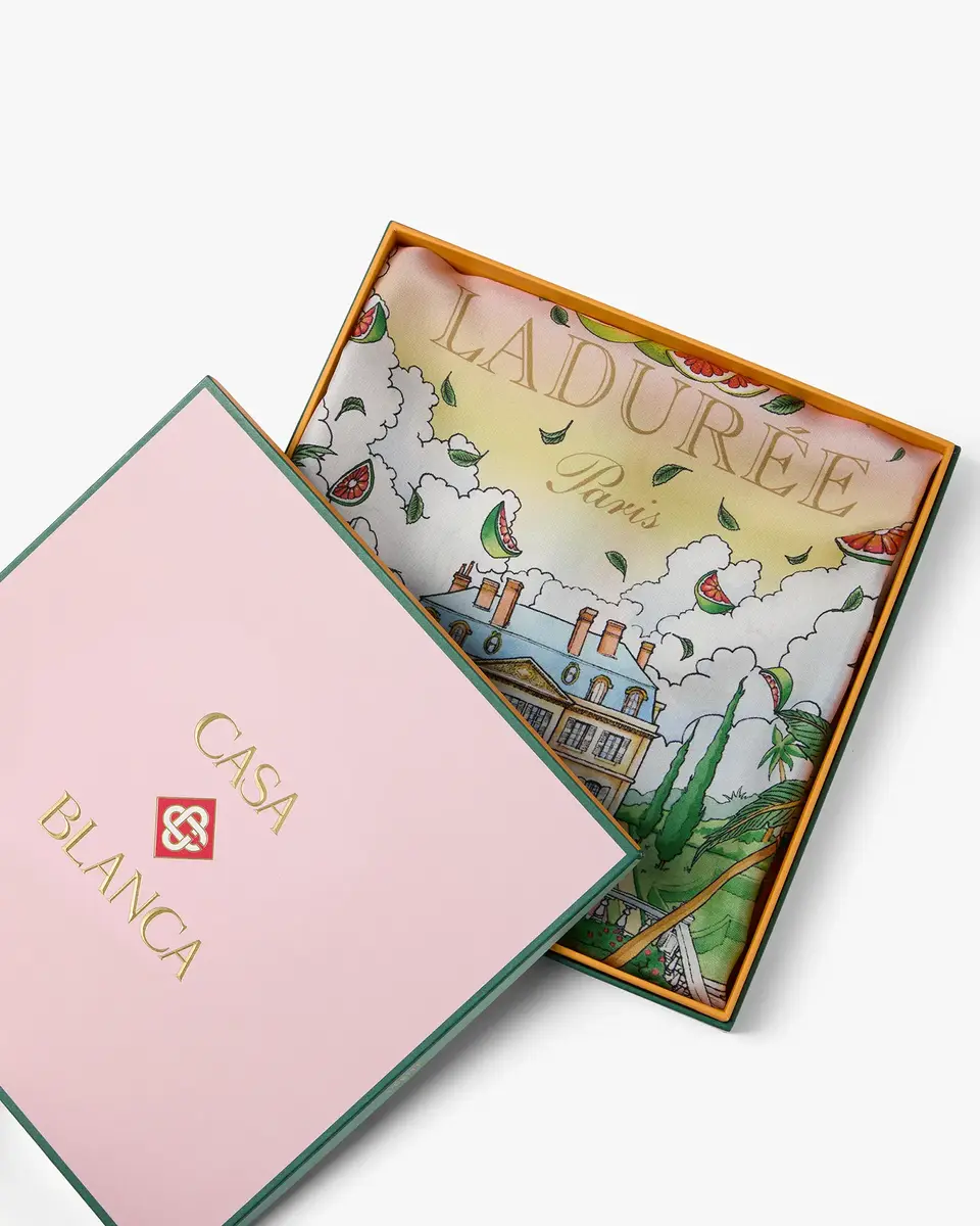 Casablanca Multicolour Laduree x Casablanca Small Silk Scarf | Thumbnail 3 Casablanca Multicolour Laduree x Casablanca Small Silk Scarf | Thumbnail 3