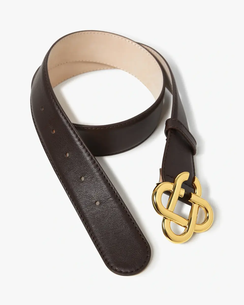 Casablanca Brown & Gold Classic Leather CC Logo Belt | Thumbnail 3 Casablanca Brown & Gold Classic Leather CC Logo Belt | Thumbnail 3
