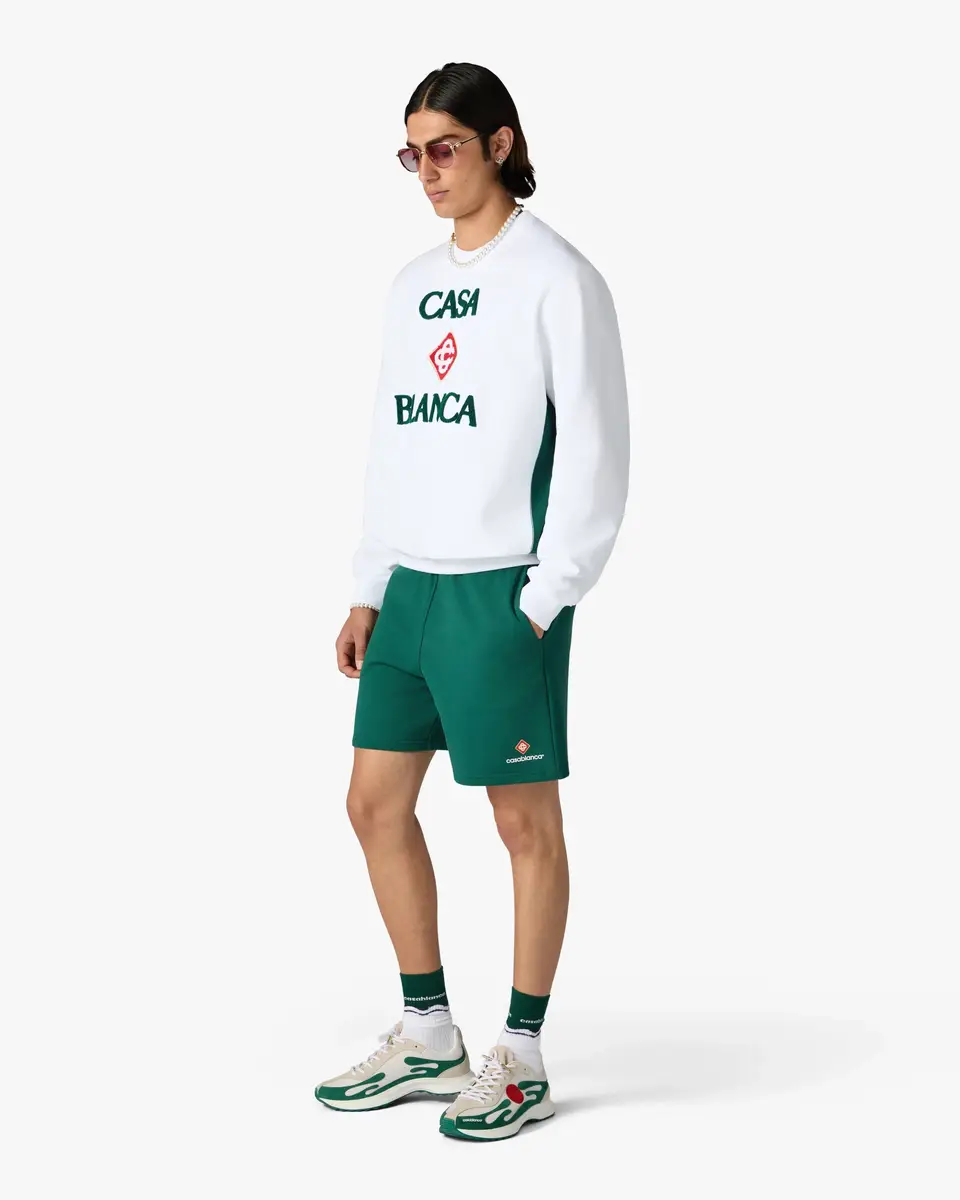 Casablanca White Casablanca Diamond Logo Embroidered Sweatshirt | Thumbnail 2 Casablanca White Casablanca Diamond Logo Embroidered Sweatshirt | Thumbnail 2