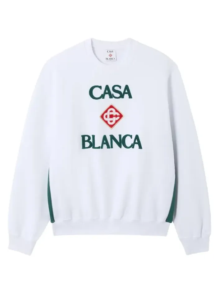 Casablanca White Casablanca Diamond Logo Embroidered Sweatshirt