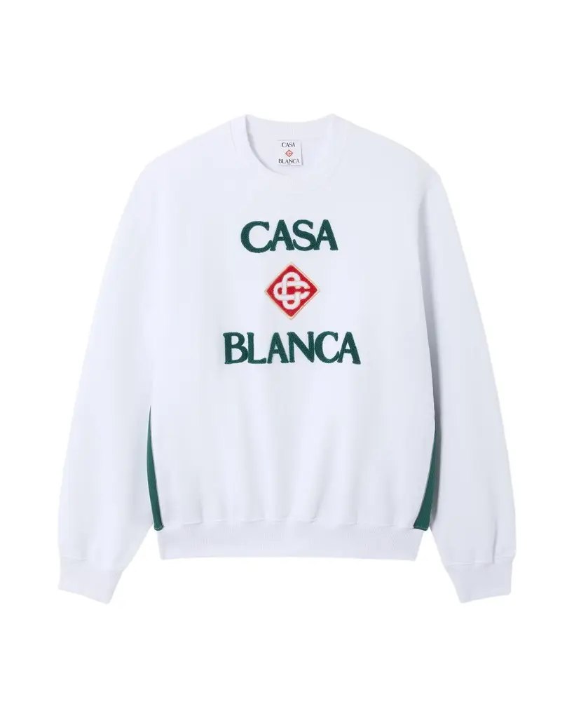 Casablanca White Casablanca Diamond Logo Embroidered Sweatshirt