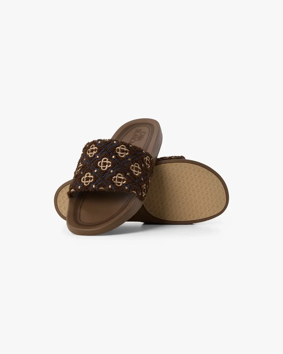 Casablanca Brown Monogram Pool Slides | Thumbnail 3 Casablanca Brown Monogram Pool Slides | Thumbnail 3