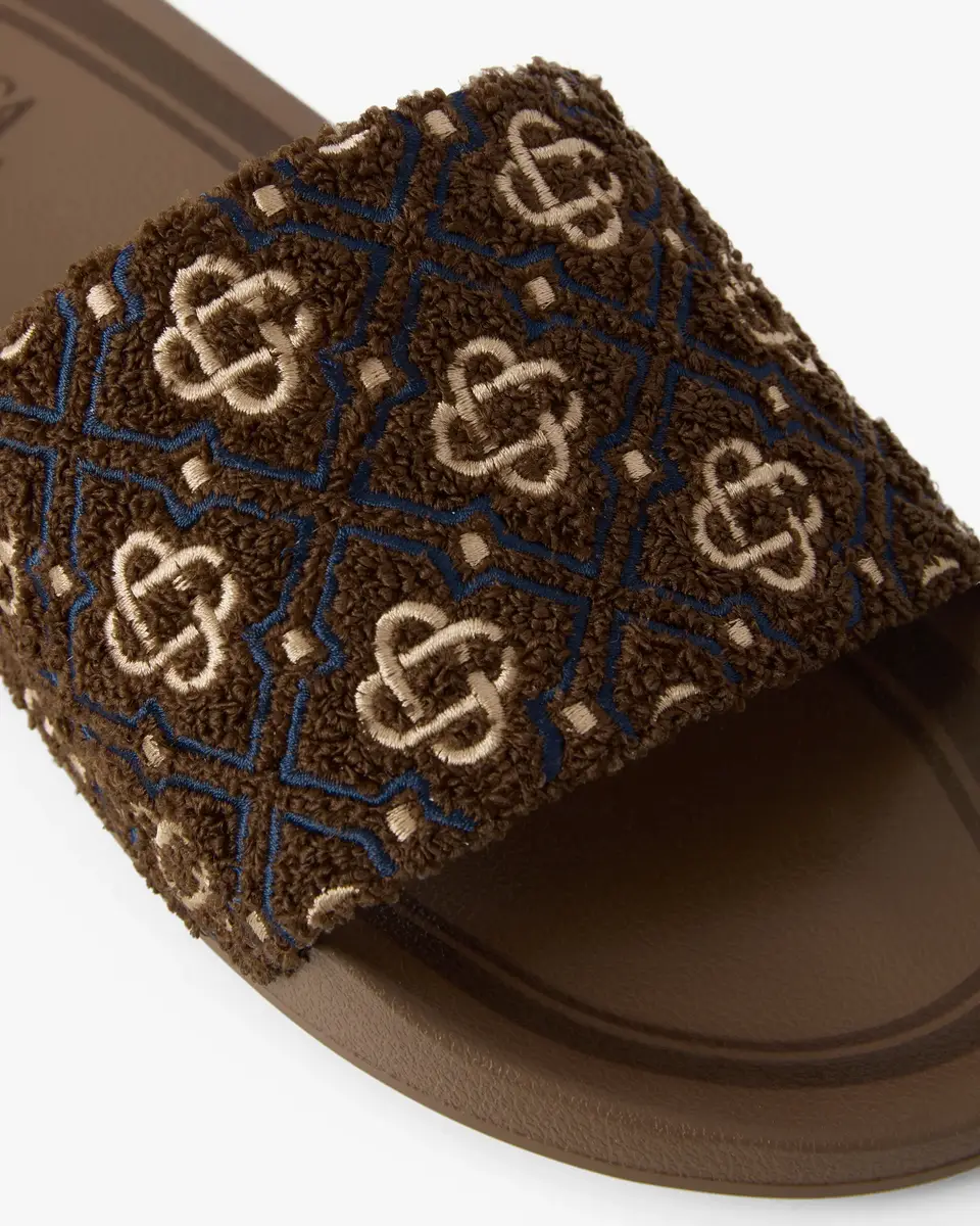 Casablanca Brown Monogram Pool Slides | Thumbnail 4 Casablanca Brown Monogram Pool Slides | Thumbnail 4