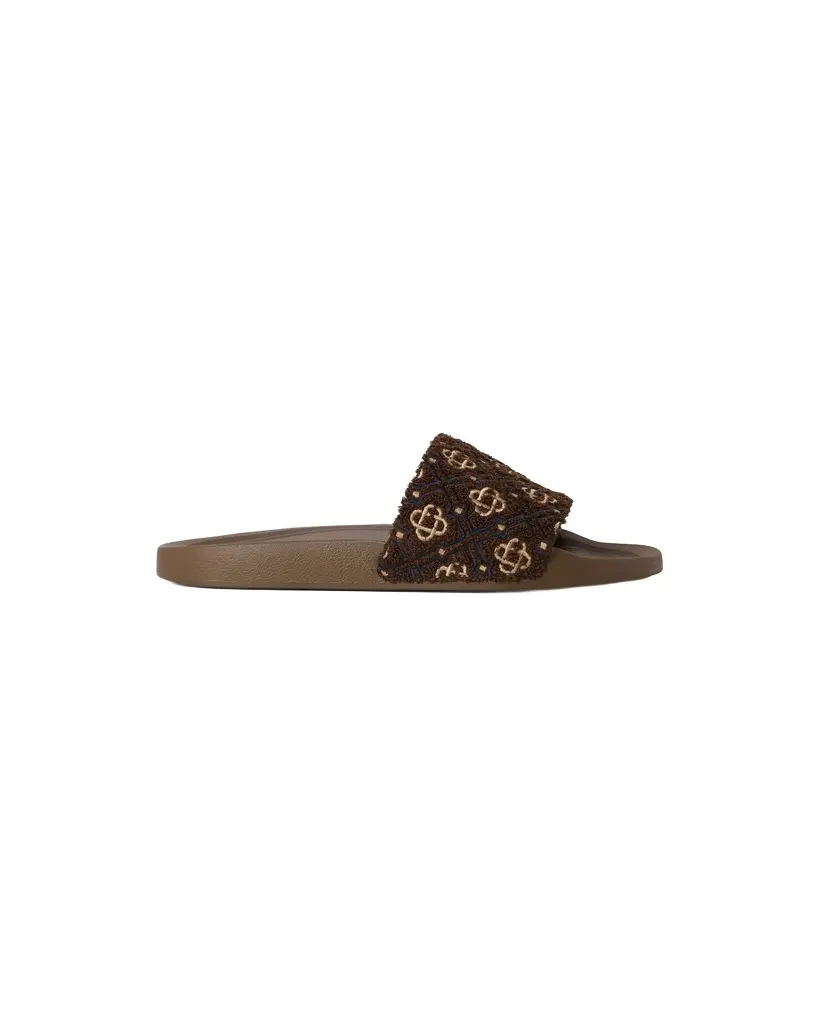 Casablanca Brown Monogram Pool Slides